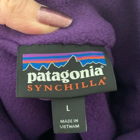 Patagonia Shelled Synchilla Alpine Blue Fleece Lined Zip Up Jacket - L - Picture 5 of 8